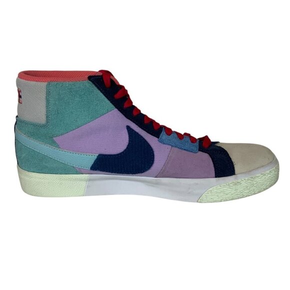 Nike SB Zoom Blazer Mid PRM Mosaic Mens Sz 10.5 Lilac Court Blue Copa DA8854-500 - Picture 6 of 12